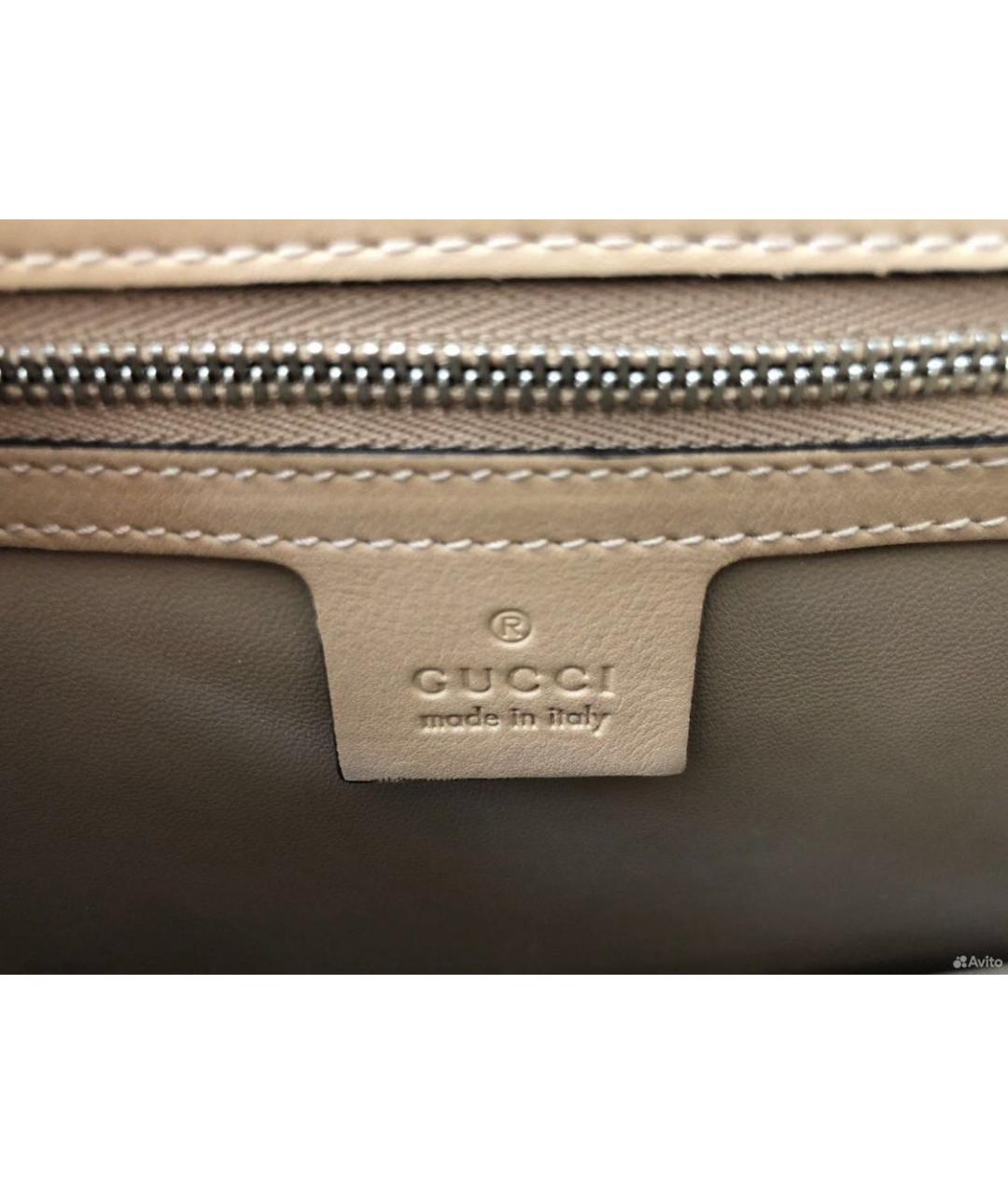 GUCCI Коричневая кожаная сумка через плечо, фото 5