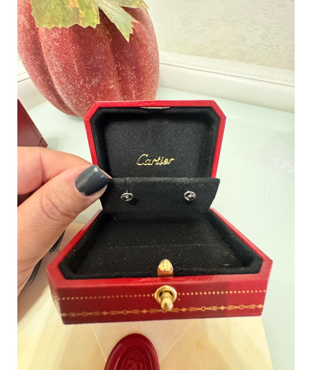 CARTIER Серебряные серьги из белого золота, фото 3