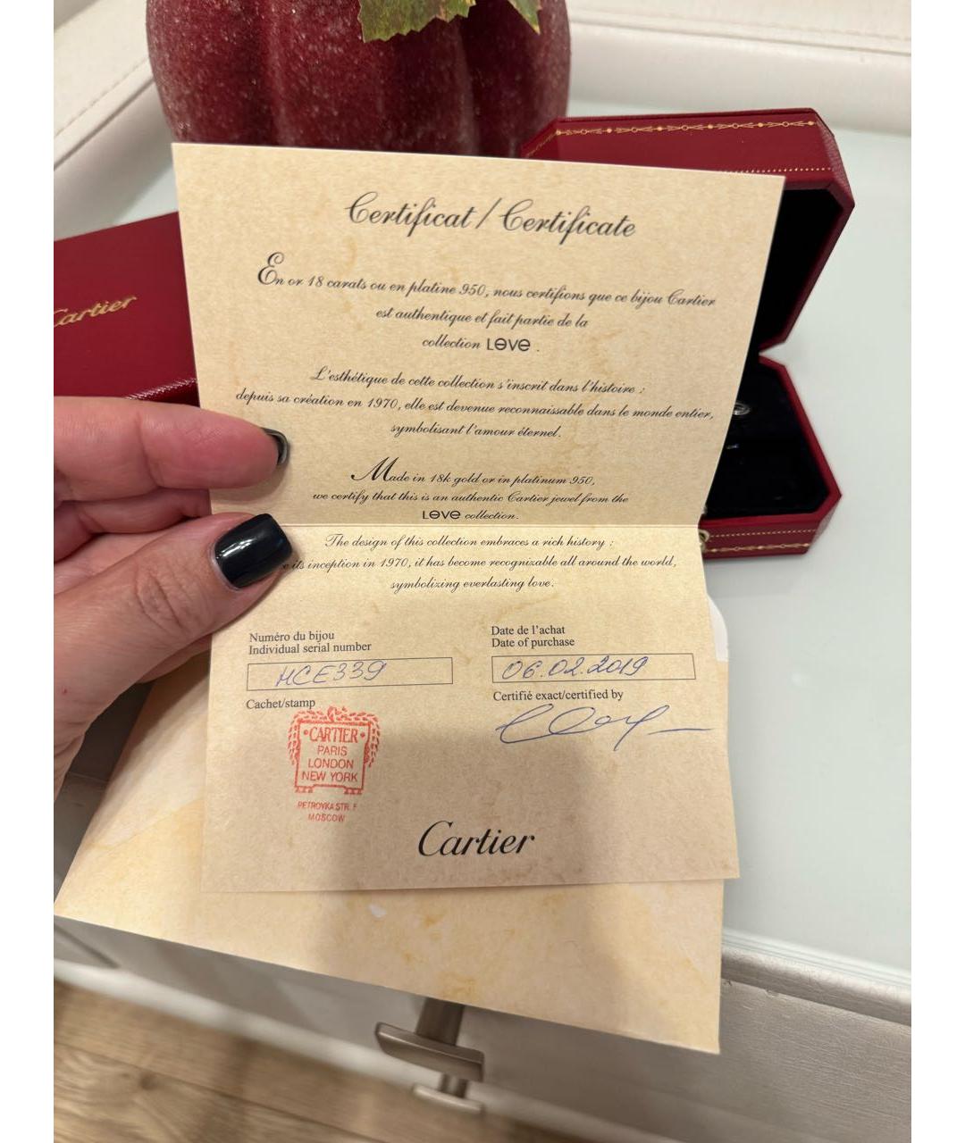 CARTIER Серебряные серьги из белого золота, фото 6