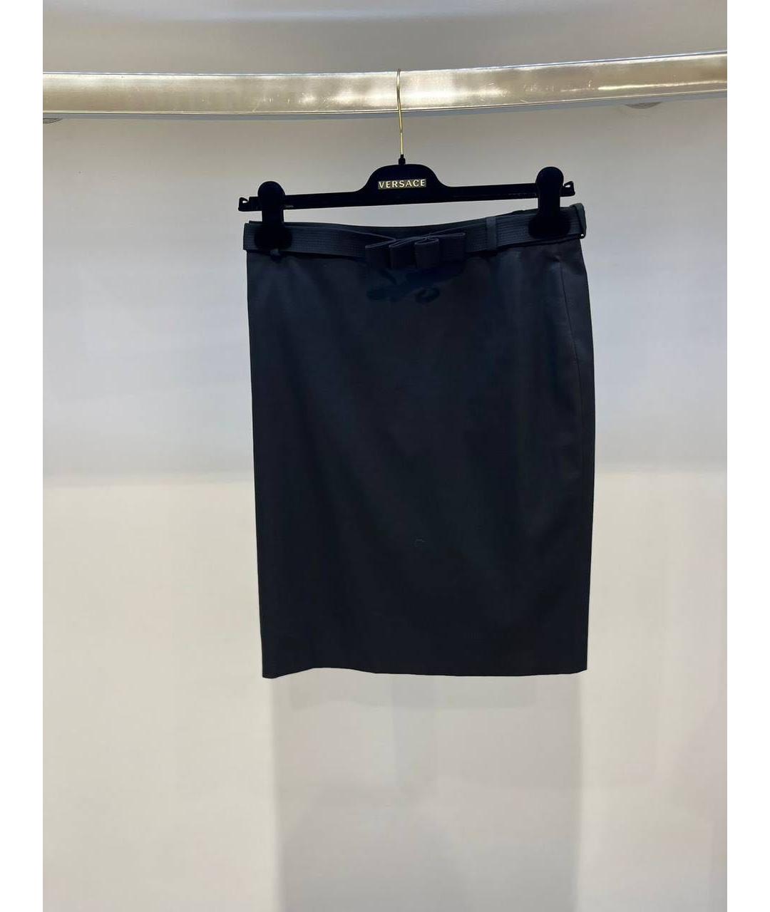 VERSACE Черная юбка миди, фото 3