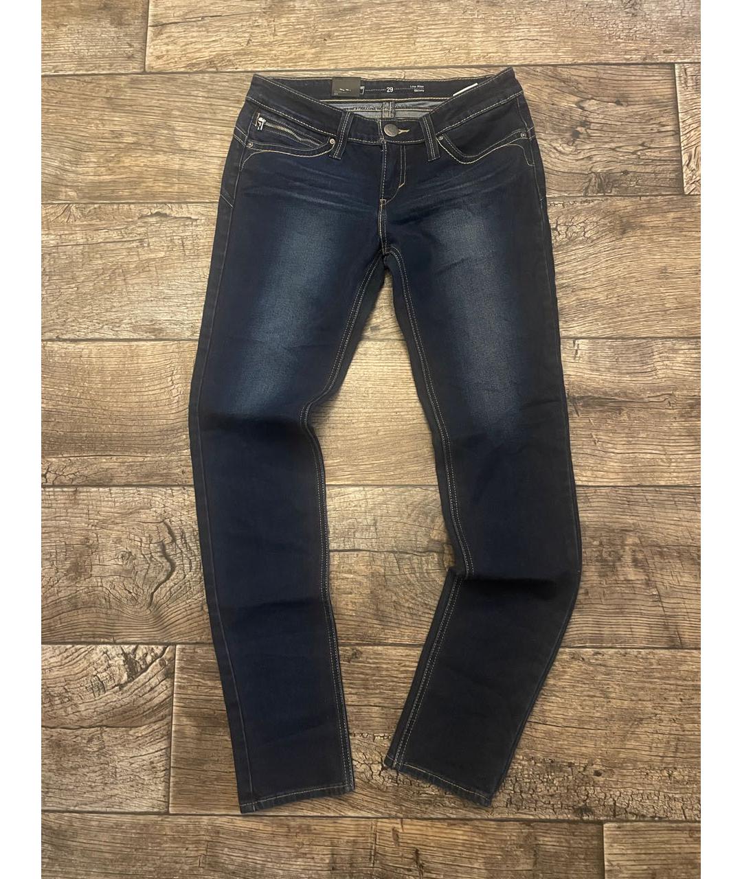 LEVI'S Темно-синие хлопко-полиэстеровые джинсы слим, фото 5