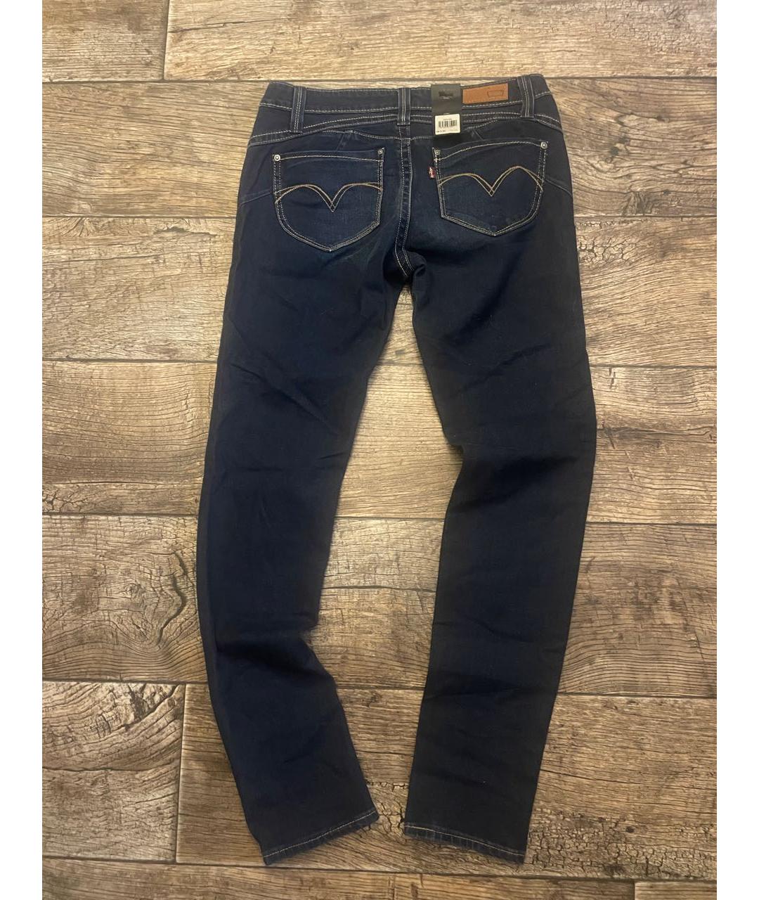 LEVI'S Темно-синие хлопко-полиэстеровые джинсы слим, фото 4