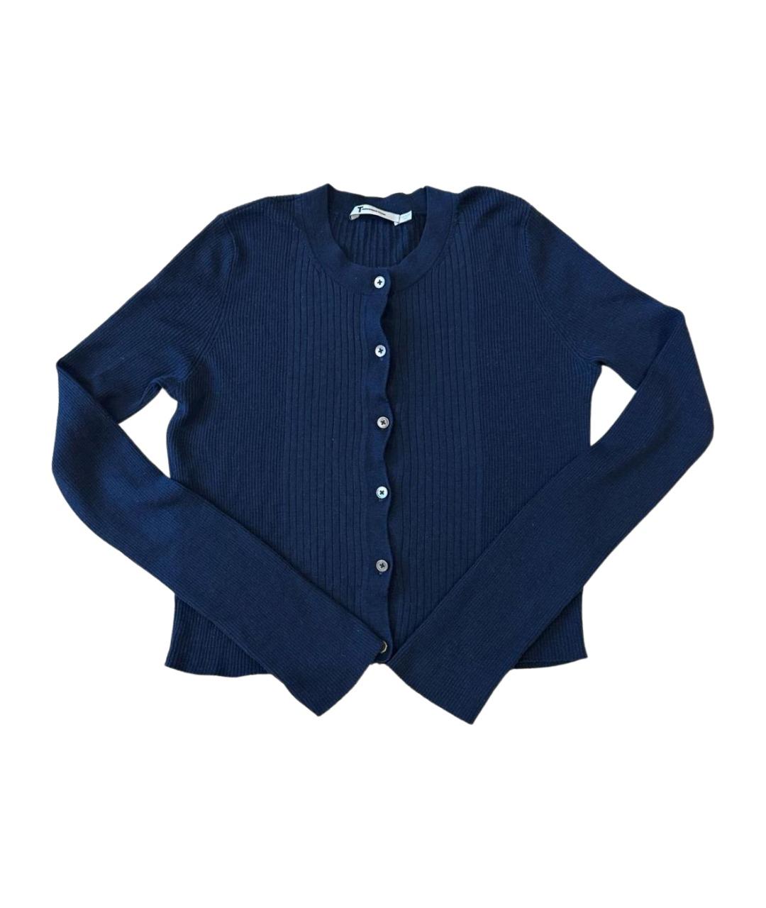 ALEXANDER WANG Темно-синий шерстяной кардиган, фото 1