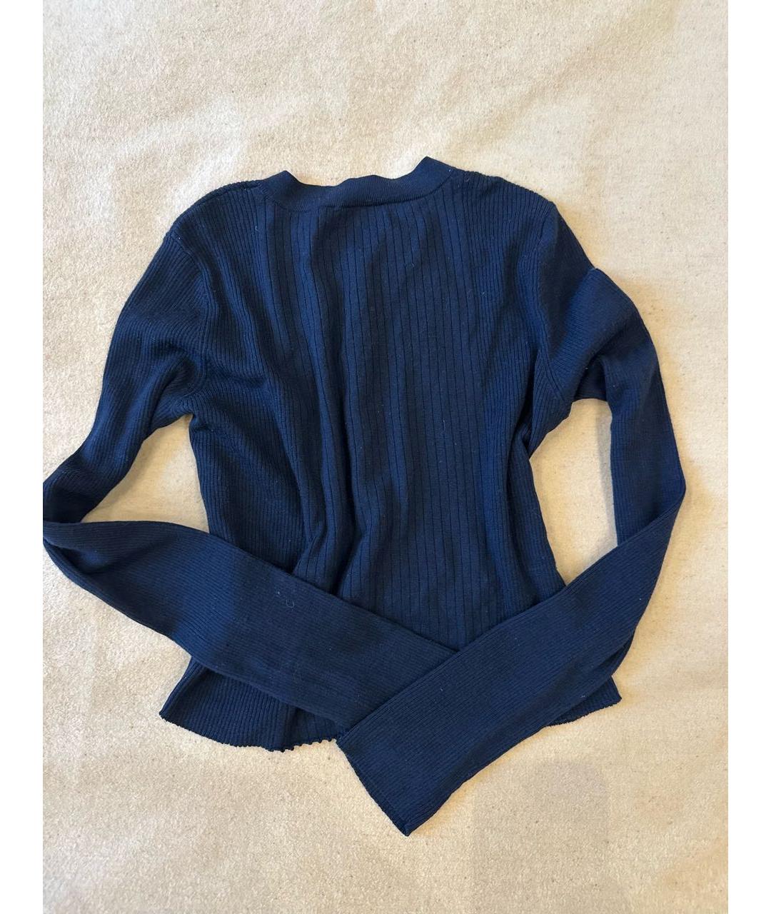 ALEXANDER WANG Темно-синий шерстяной кардиган, фото 2