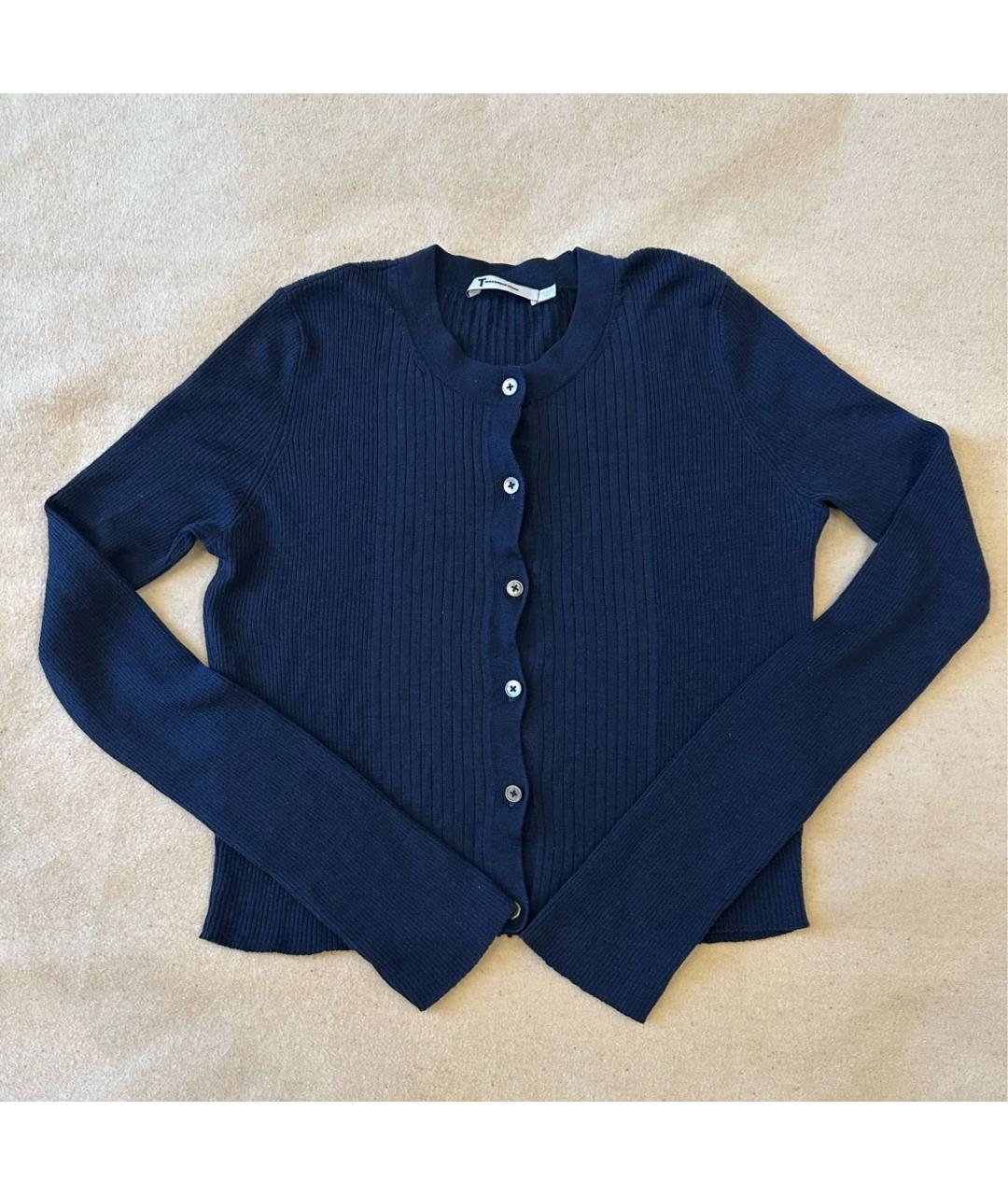 ALEXANDER WANG Темно-синий шерстяной кардиган, фото 5