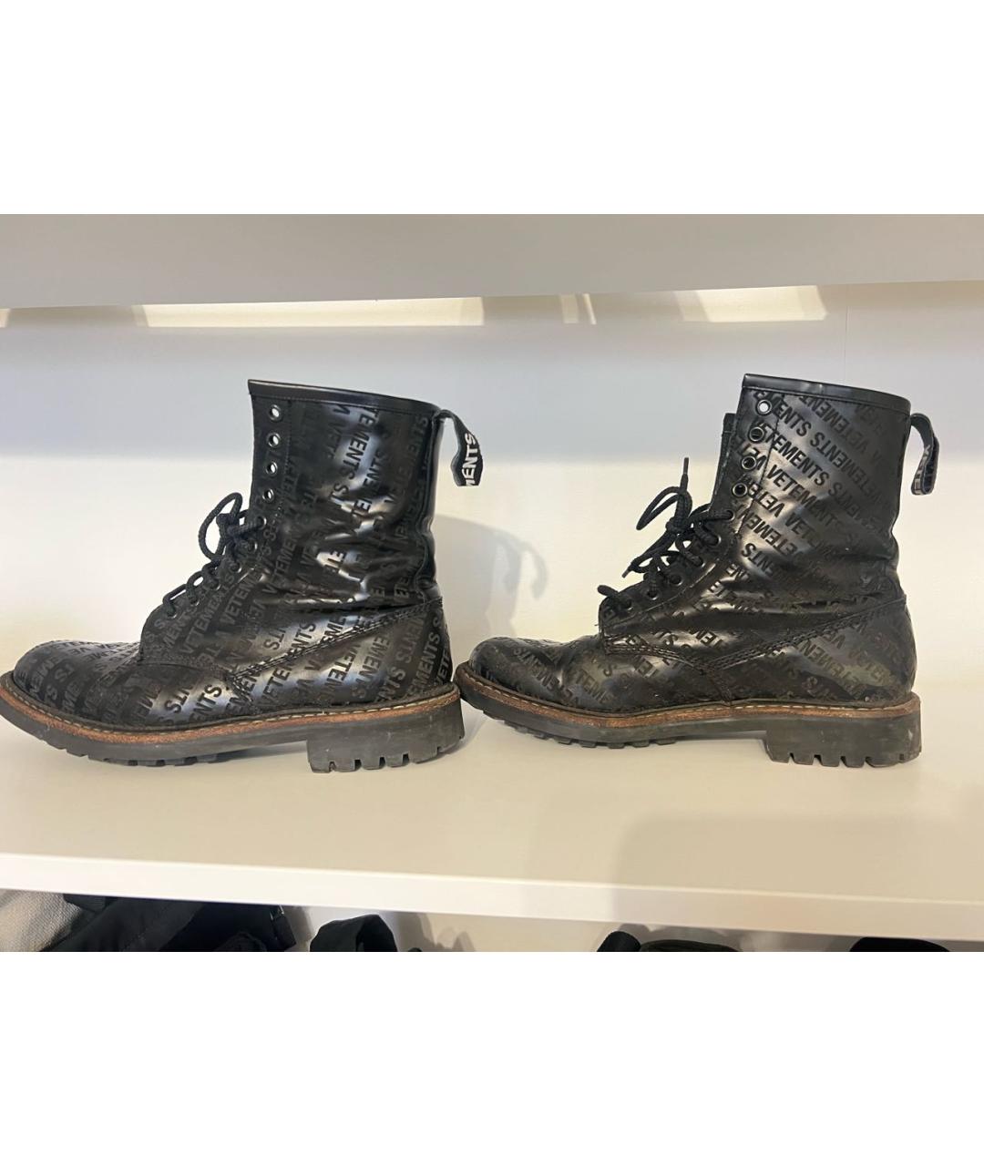 VETEMENTS Черные кожаные ботинки, фото 3