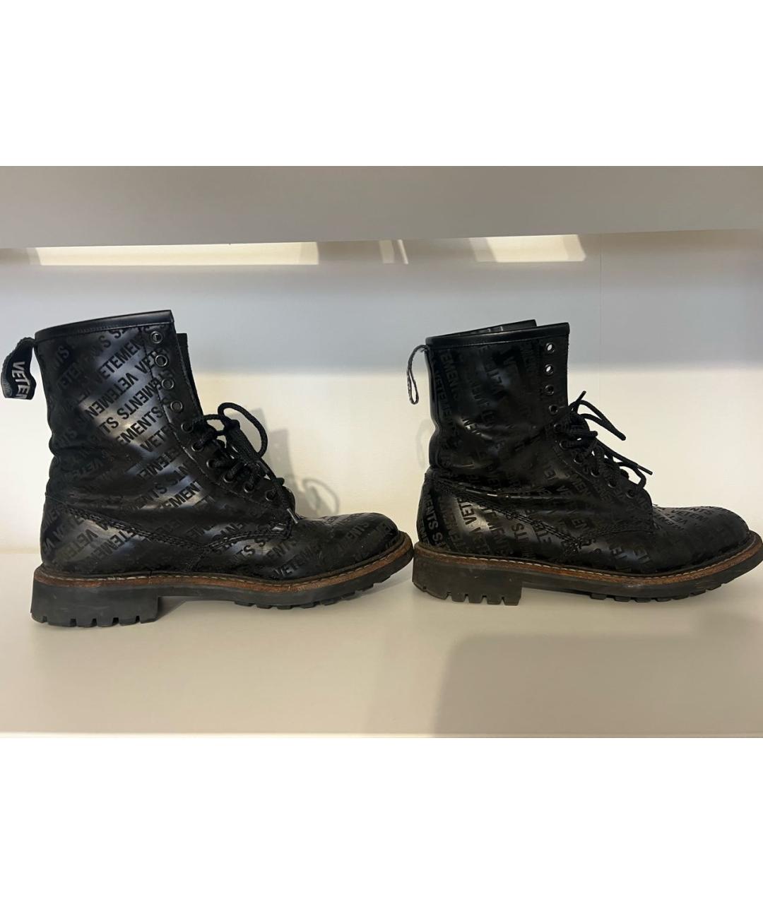 VETEMENTS Черные кожаные ботинки, фото 6