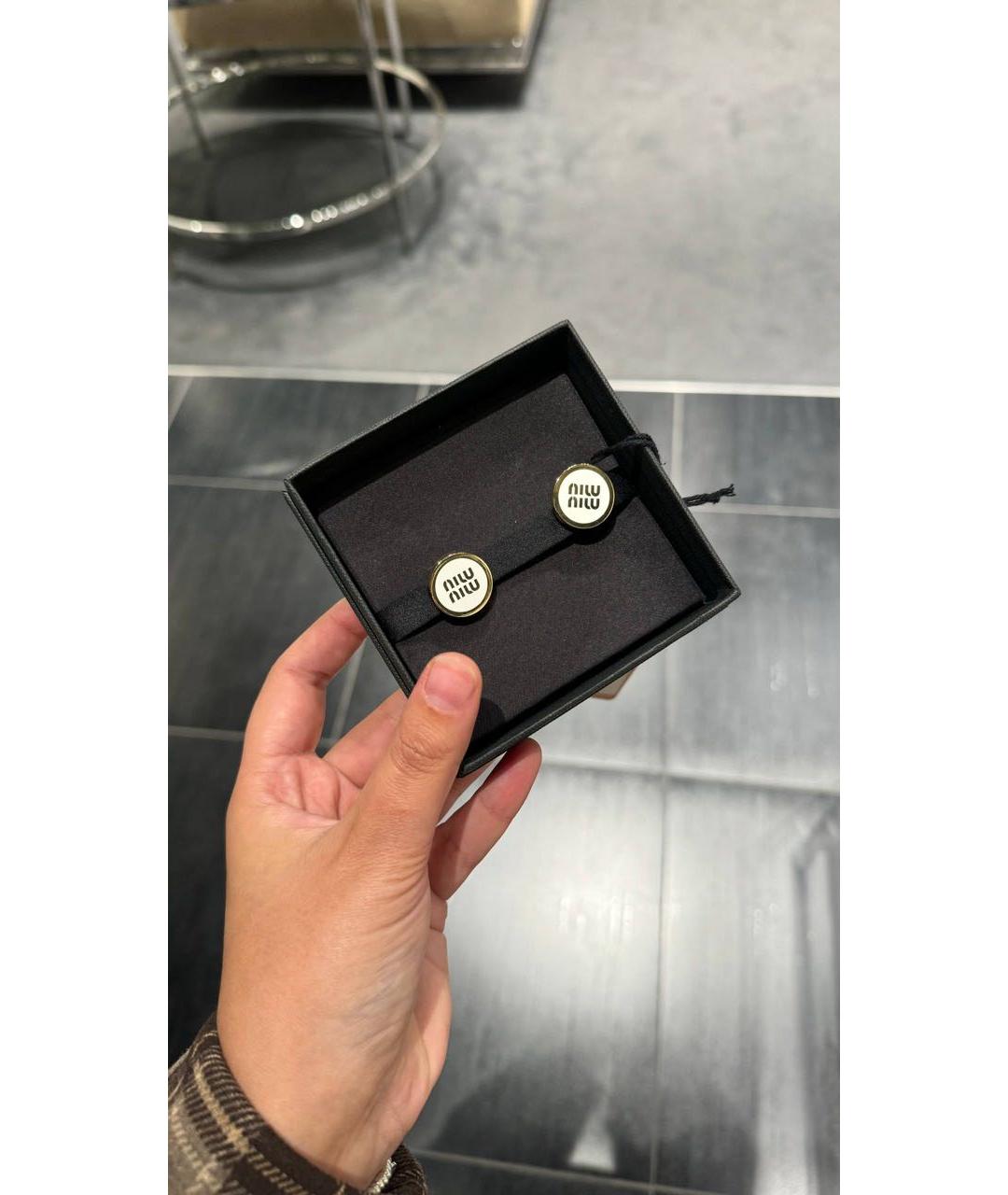 MIU MIU Белые металлические клипсы, фото 2