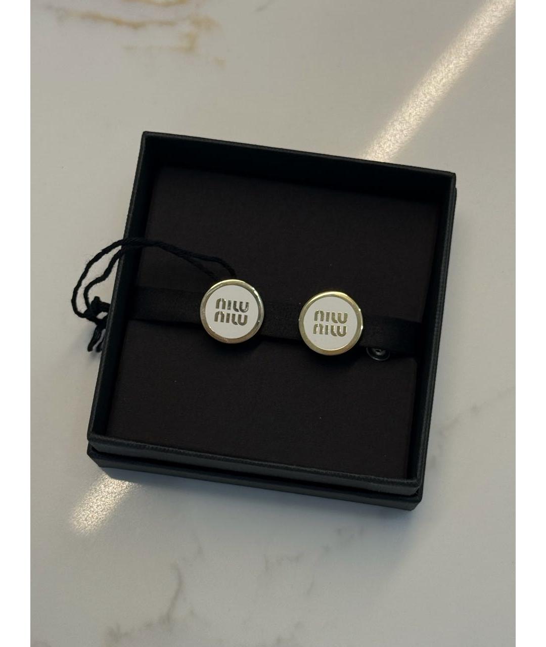 MIU MIU Белые металлические клипсы, фото 3