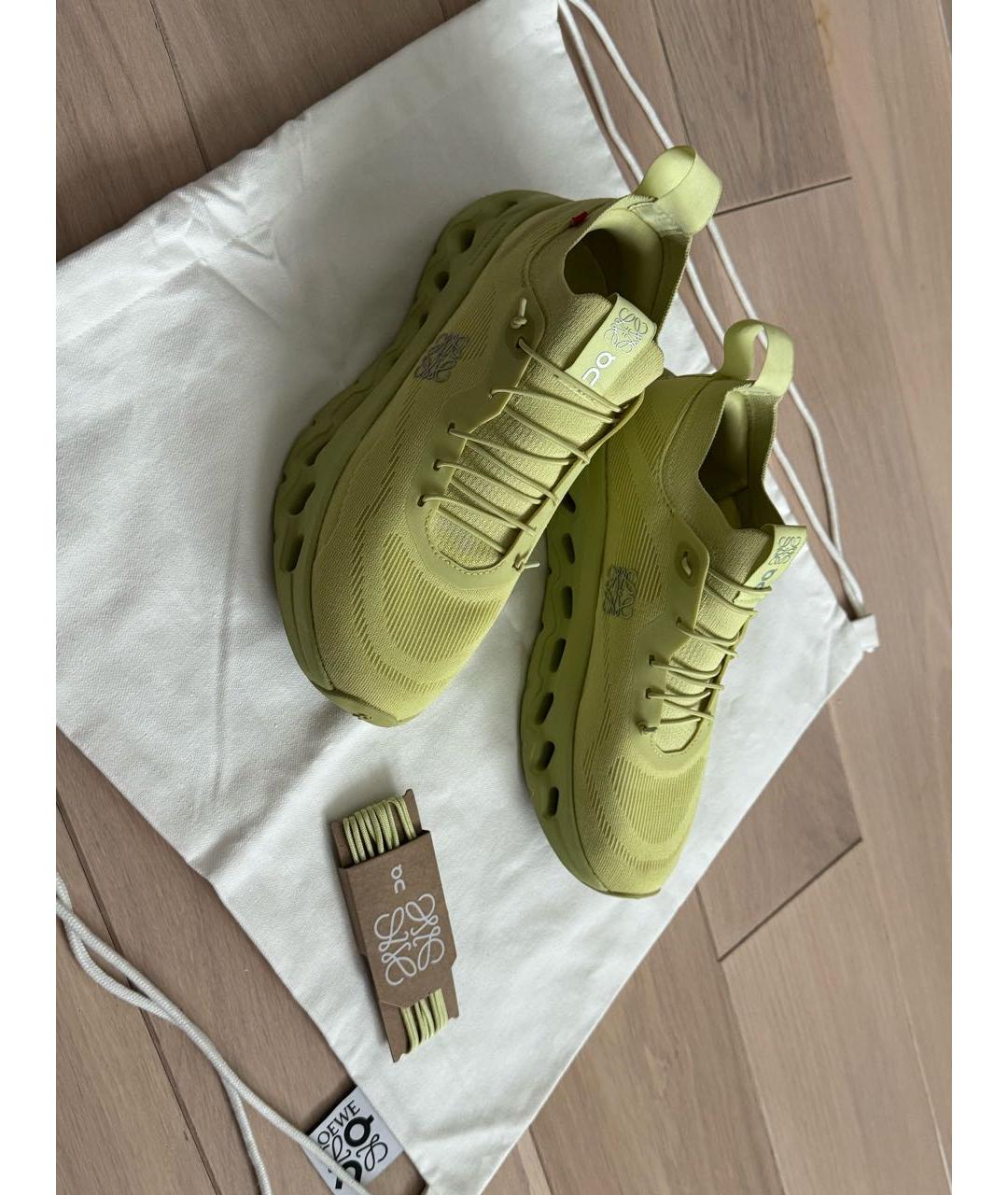 LOEWE Салатовые текстильные кроссовки, фото 6