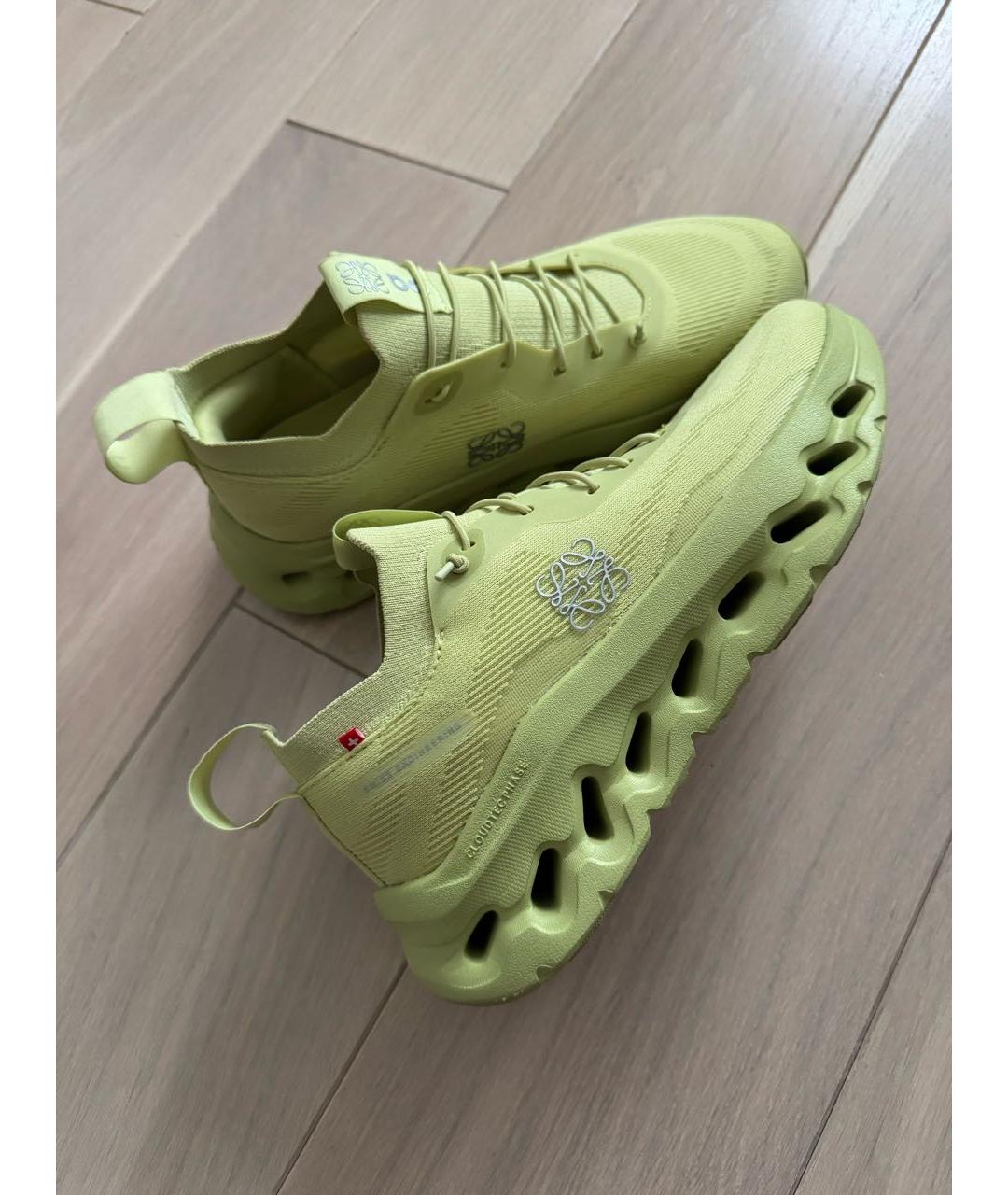 LOEWE Салатовые текстильные кроссовки, фото 9