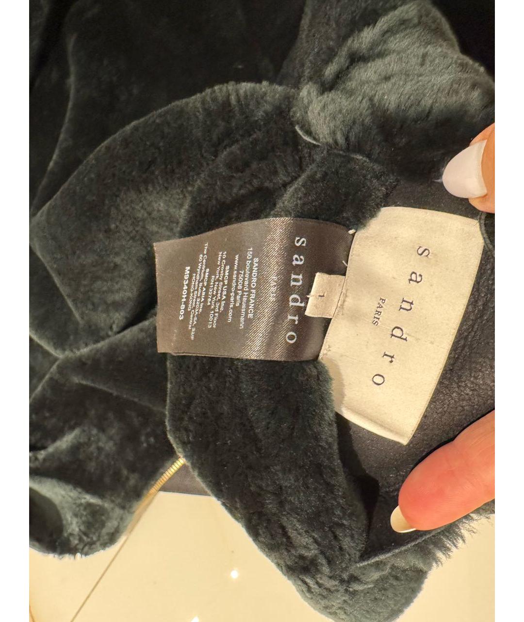 SANDRO Черная меховая дубленка, фото 6