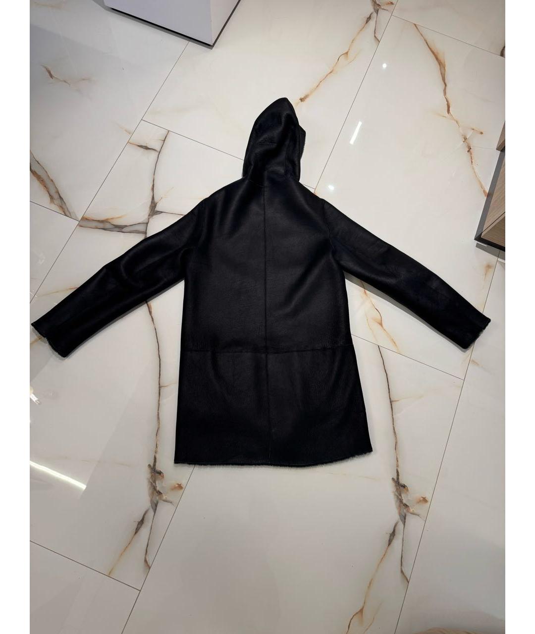 SANDRO Черная меховая дубленка, фото 2