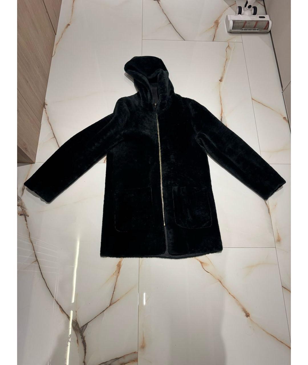 SANDRO Черная меховая дубленка, фото 5