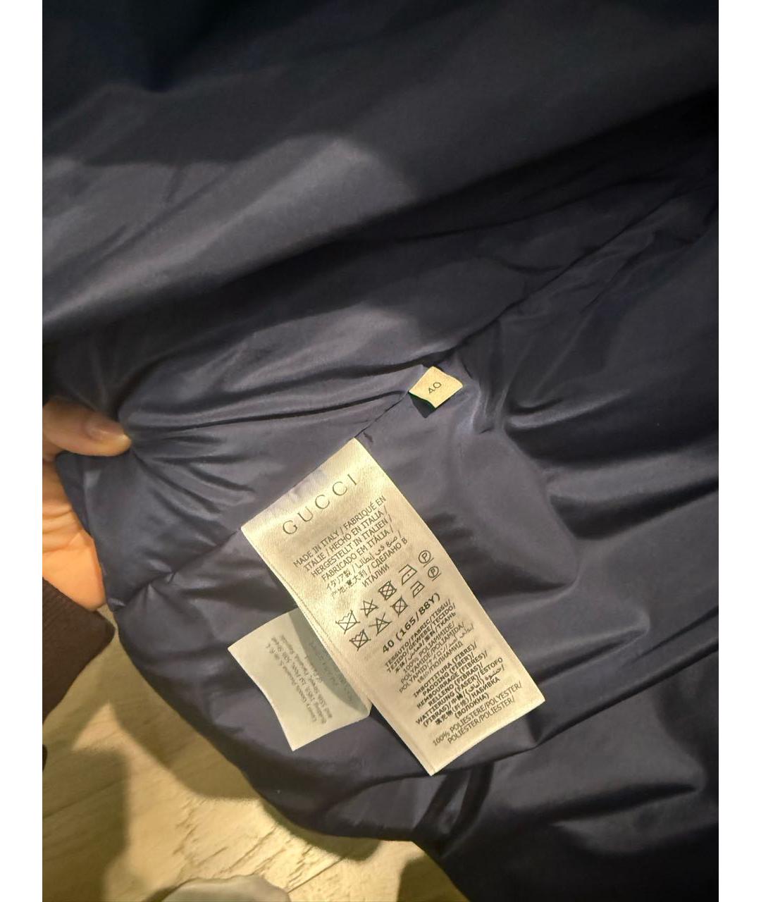 GUCCI Бежевый полиамидовый пуховик, фото 4