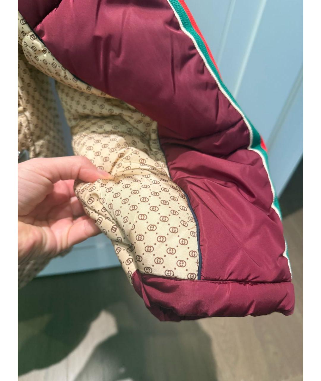 GUCCI Бежевый полиамидовый пуховик, фото 6