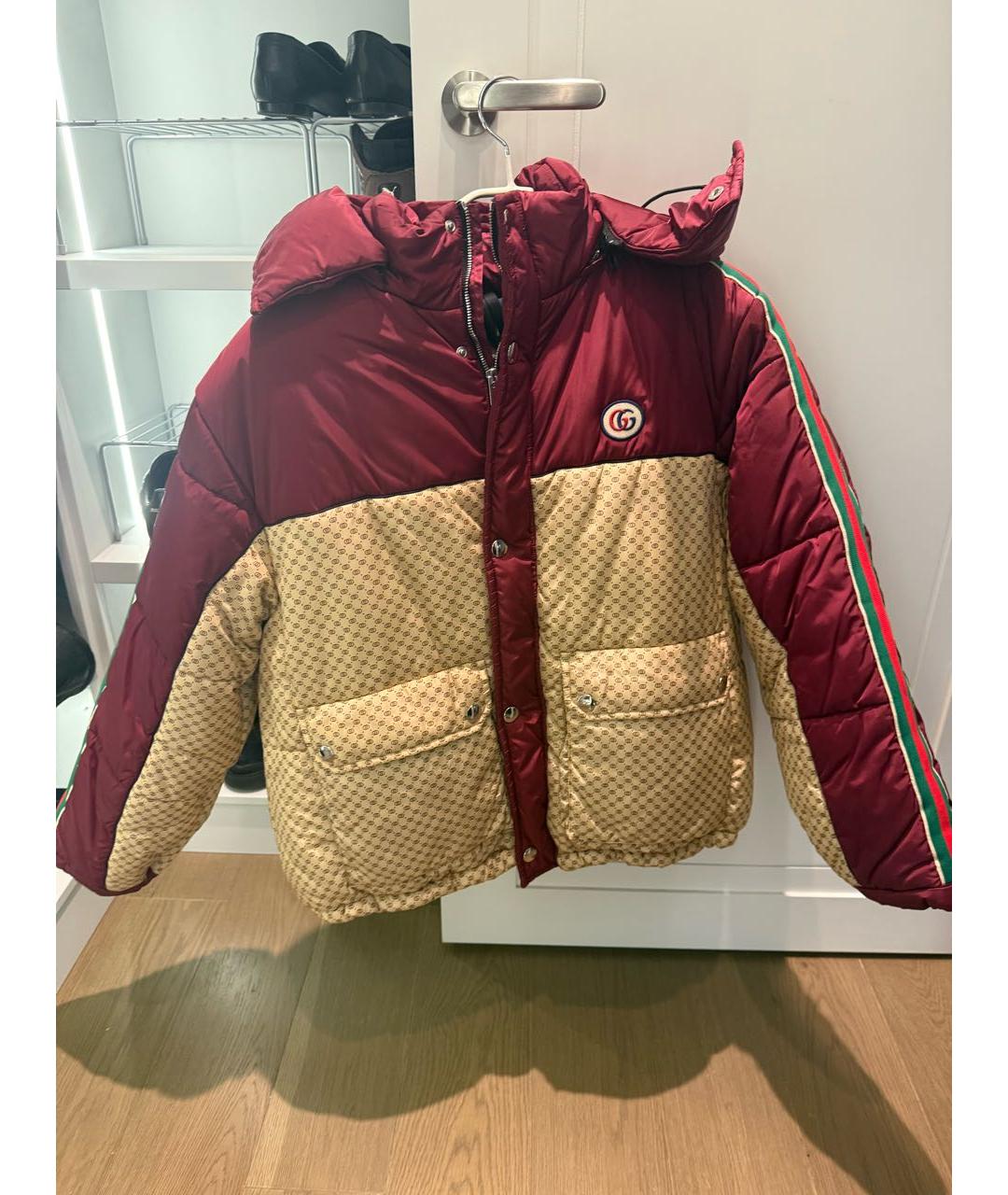 GUCCI Бежевый полиамидовый пуховик, фото 7