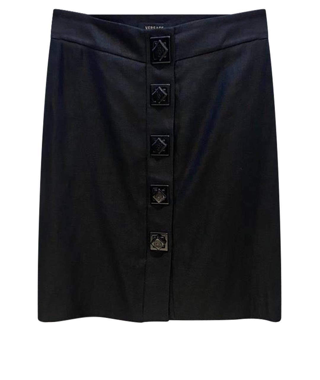 VERSACE Черная юбка миди, фото 1