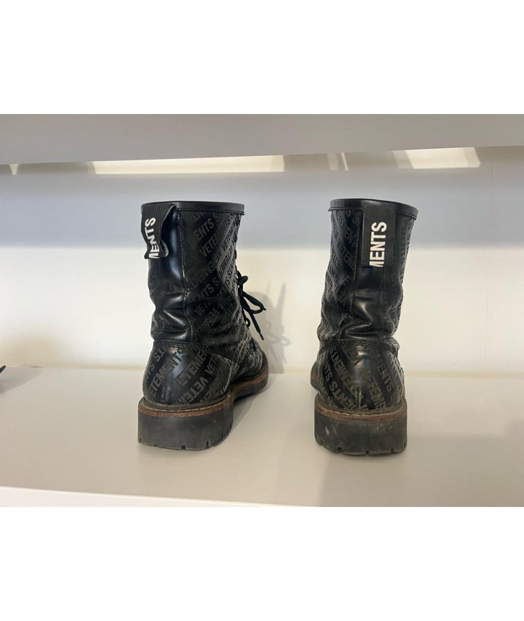 VETEMENTS Черные кожаные низкие ботинки, фото 2