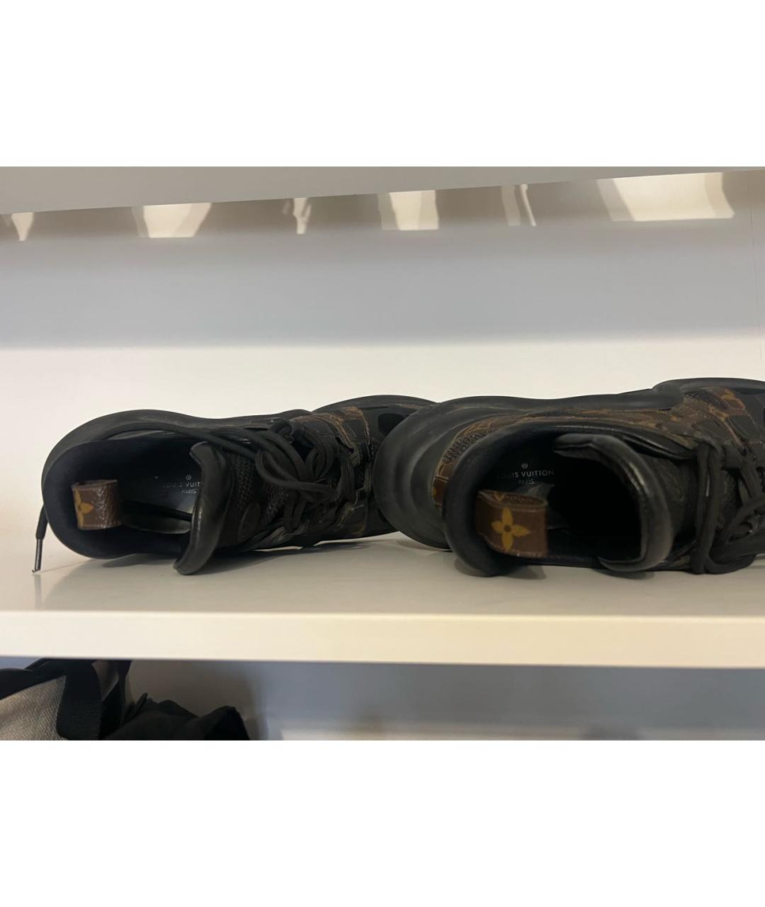 LOUIS VUITTON Коричневые кожаные кроссовки, фото 6