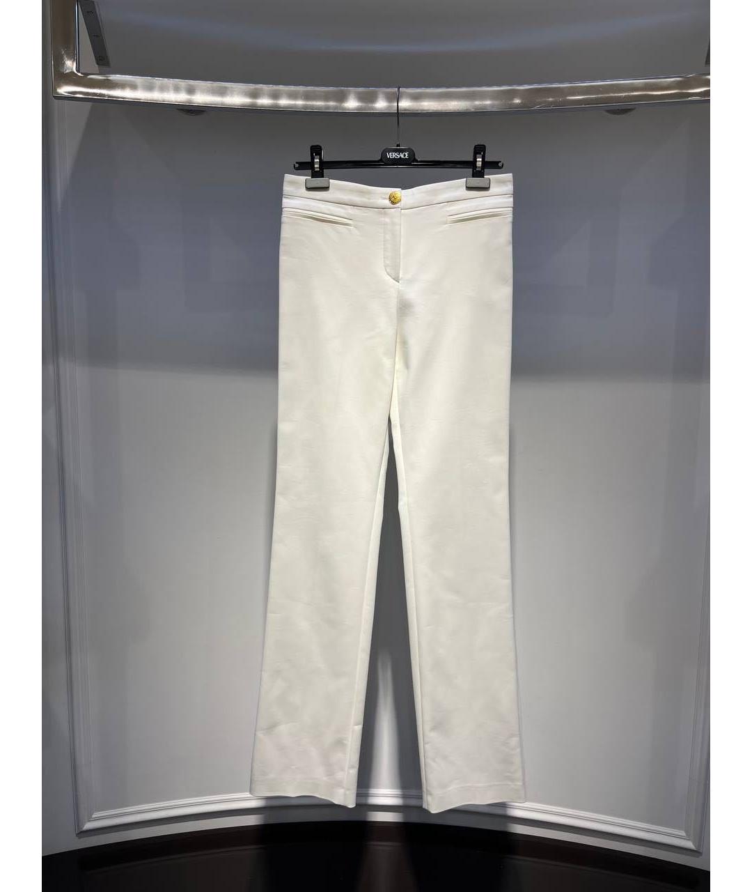 VERSACE Белые прямые брюки, фото 3