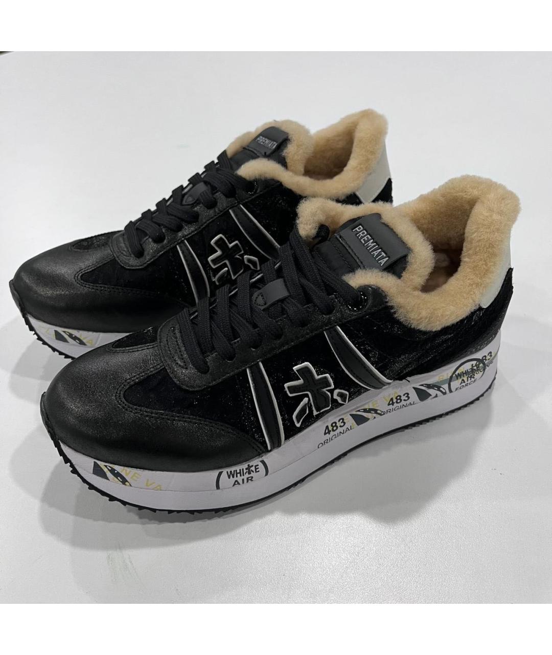 PREMIATA Черные кожаные кроссовки, фото 2