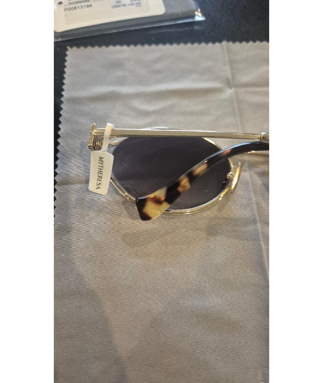 MIU MIU Золотые металлические солнцезащитные очки, фото 4