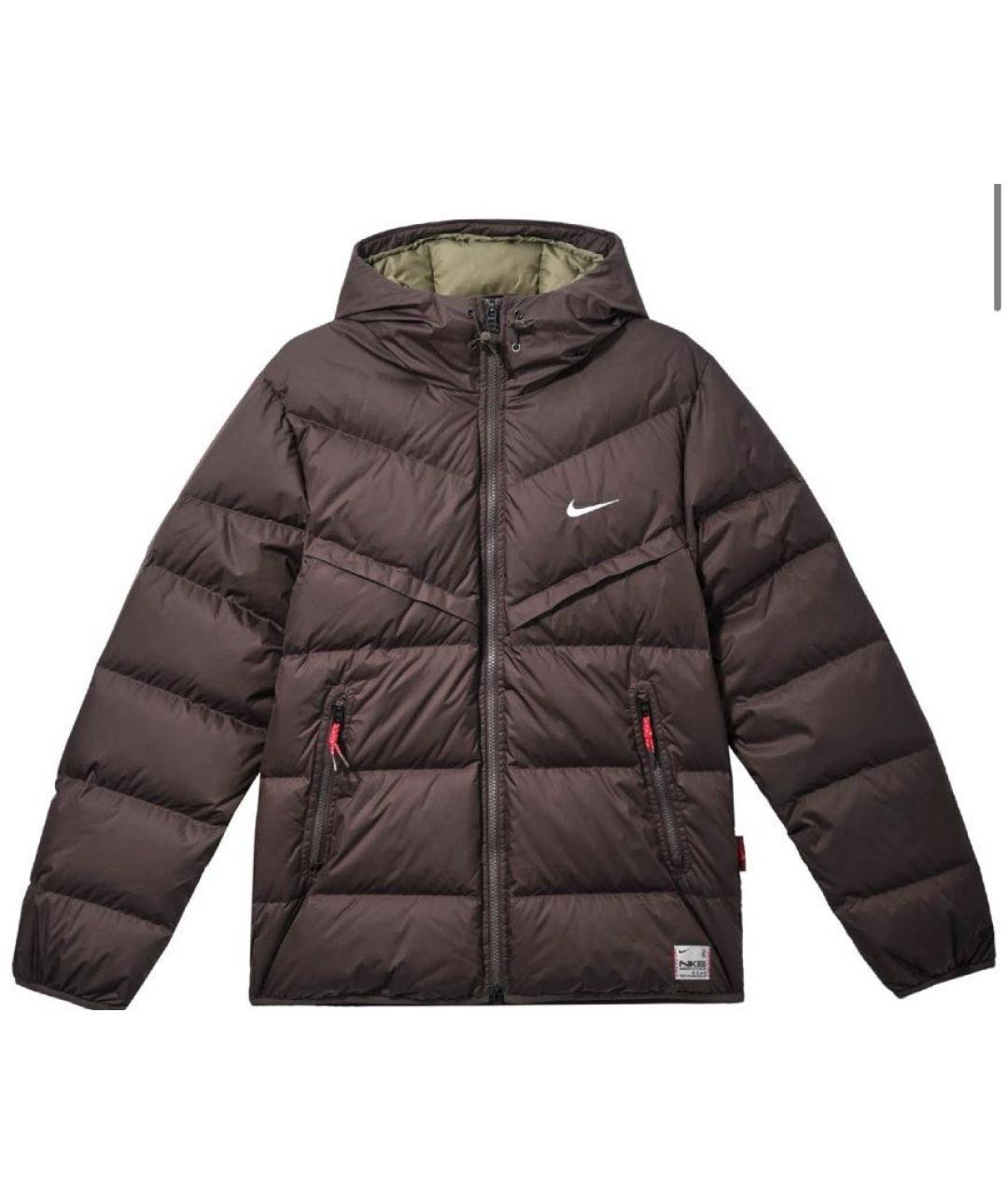 NIKE Коричневый полиэстеровый пуховик, фото 6