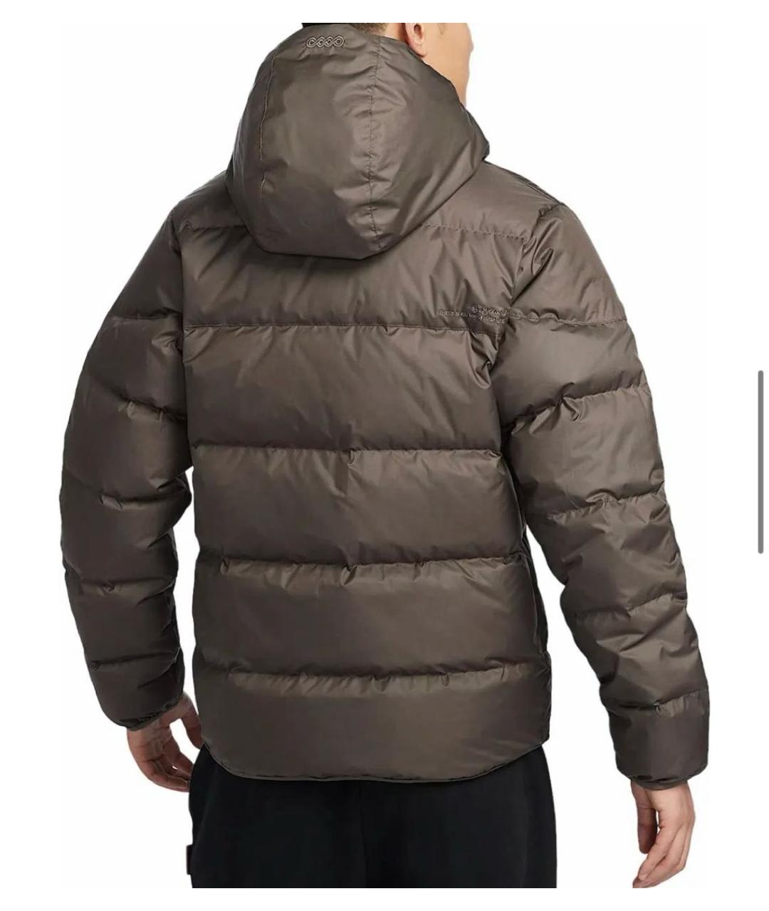 NIKE Коричневый полиэстеровый пуховик, фото 3