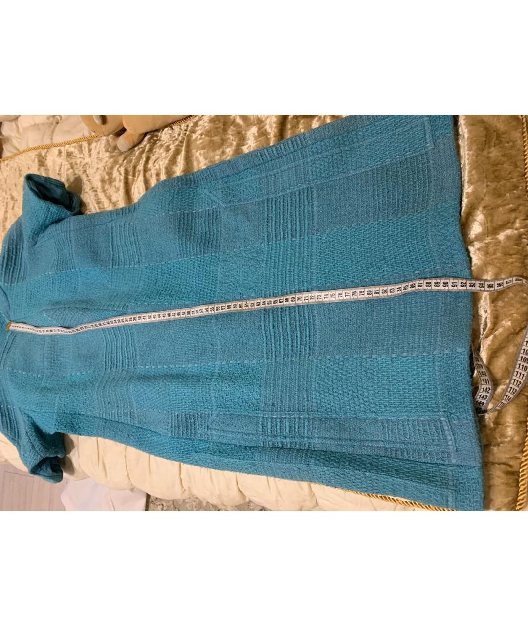 CHANEL Бирюзовое твидовое повседневное платье, фото 7