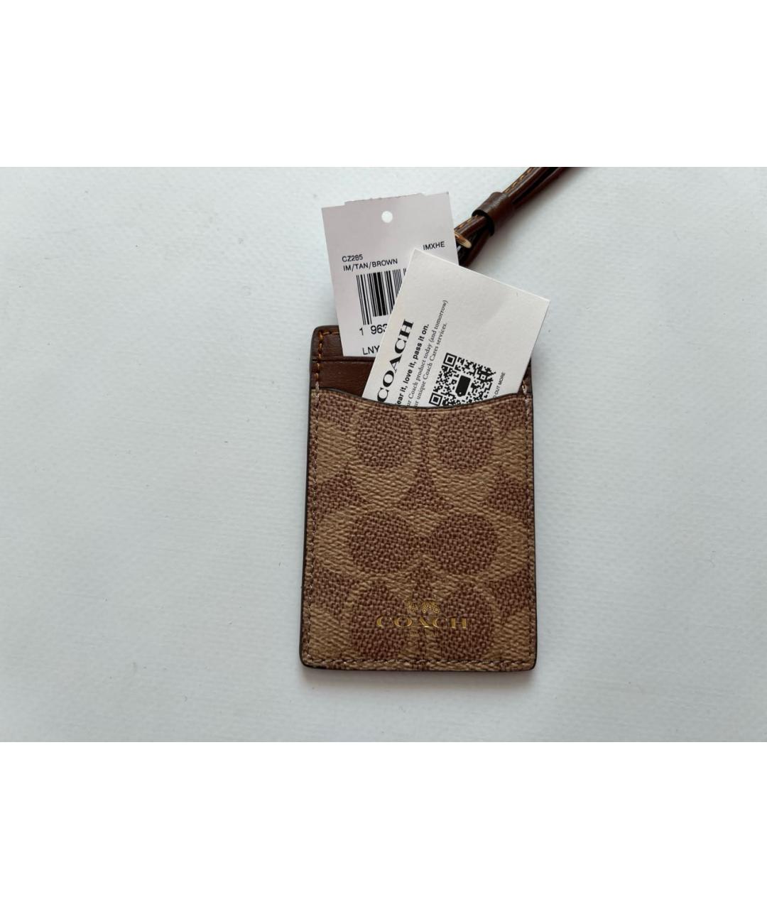 COACH Коричневый кожаный кардхолдер, фото 7