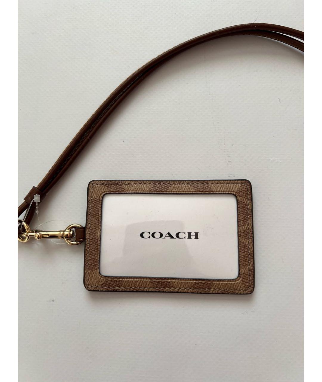 COACH Коричневый кожаный кардхолдер, фото 3