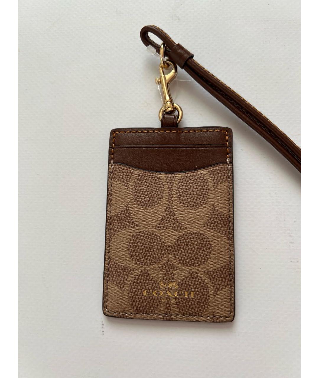 COACH Коричневый кожаный кардхолдер, фото 2