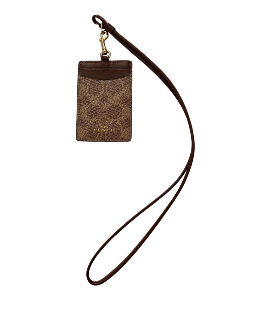 COACH Коричневый кожаный кардхолдер, фото 1