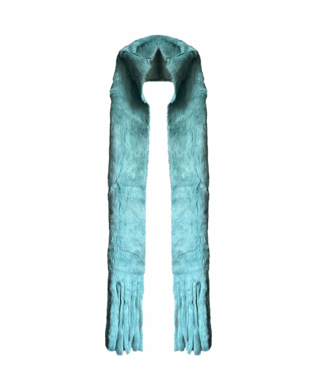 KENZO Голубой шерстяной шарф, фото 1