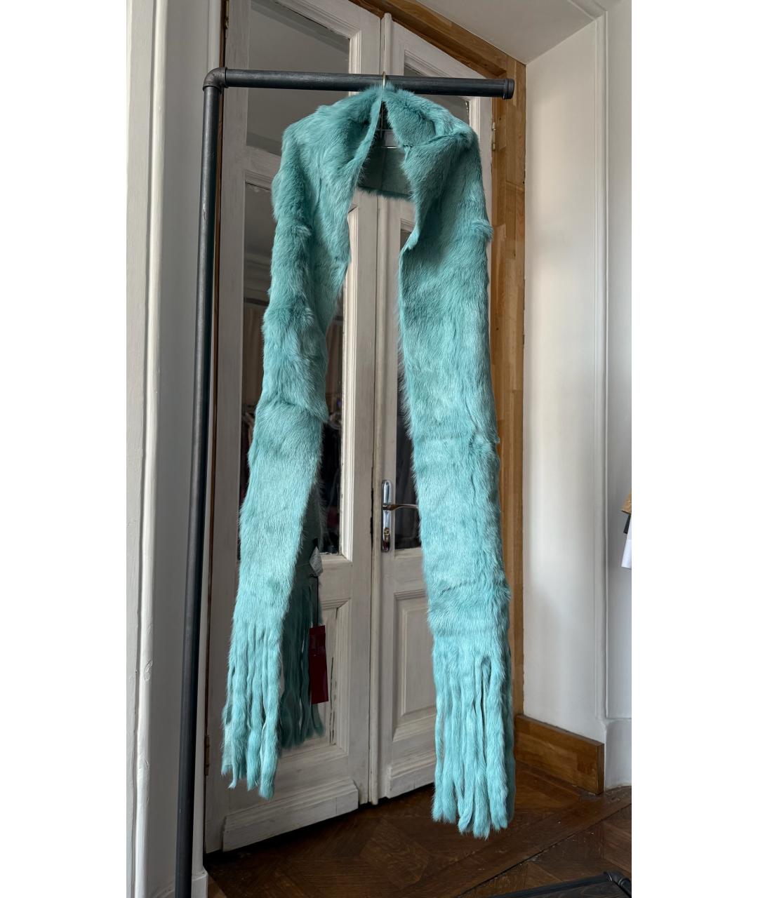 KENZO Голубой шерстяной шарф, фото 5