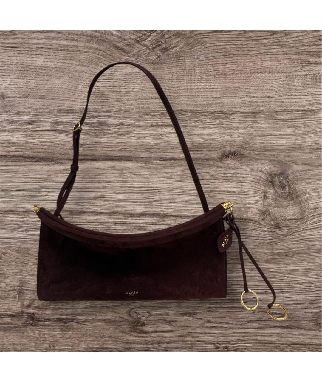 ALAIA Бордовая замшевая сумка через плечо, фото 2