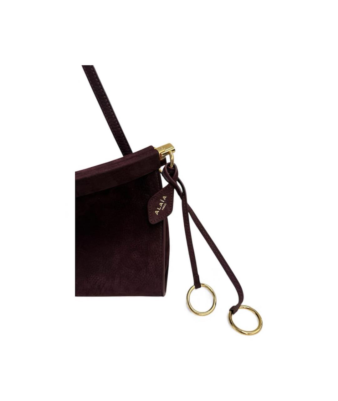 ALAIA Бордовая замшевая сумка через плечо, фото 3