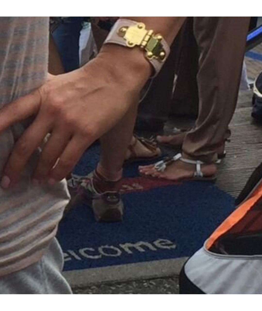 LOUIS VUITTON Розовый кожаный браслет, фото 8