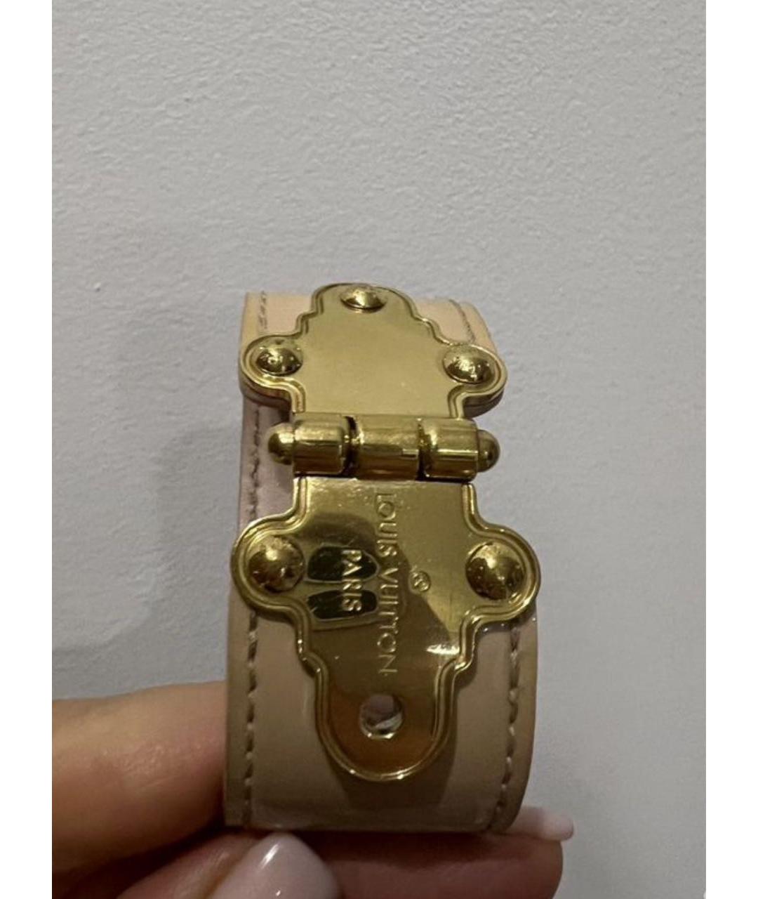 LOUIS VUITTON Розовый кожаный браслет, фото 9