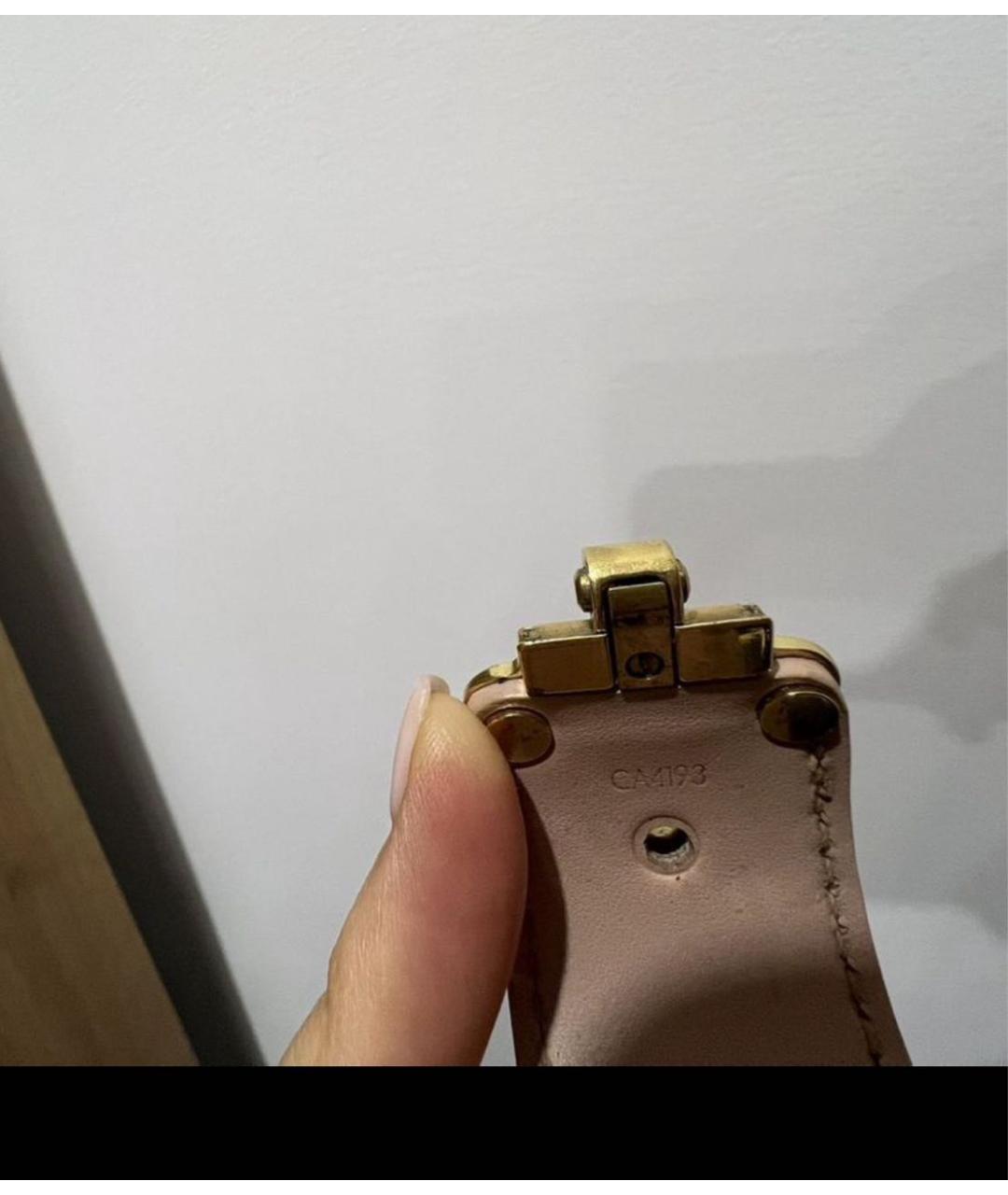 LOUIS VUITTON Розовый кожаный браслет, фото 6