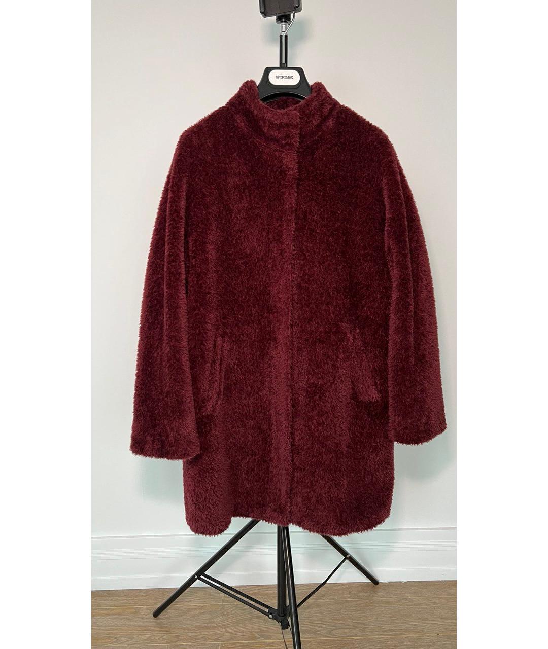 MAX MARA STUDIO Бордовое шерстяное пальто, фото 7