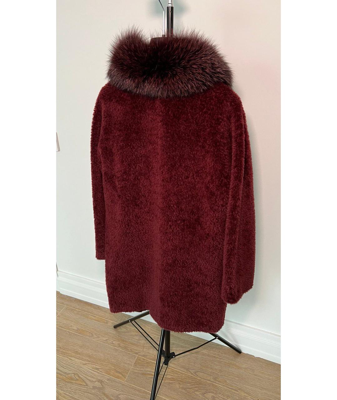 MAX MARA STUDIO Бордовое шерстяное пальто, фото 2