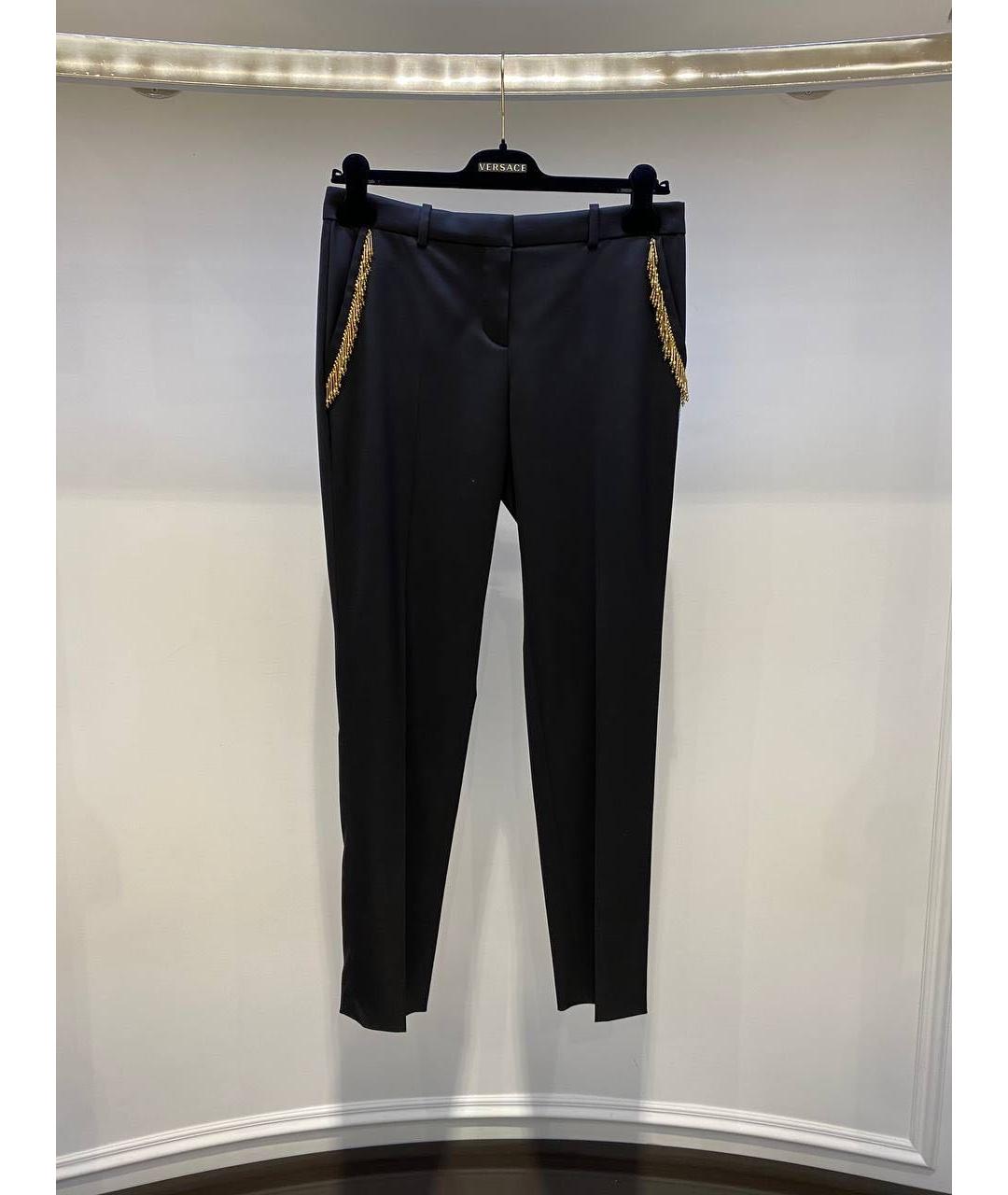 VERSACE Черные прямые брюки, фото 3