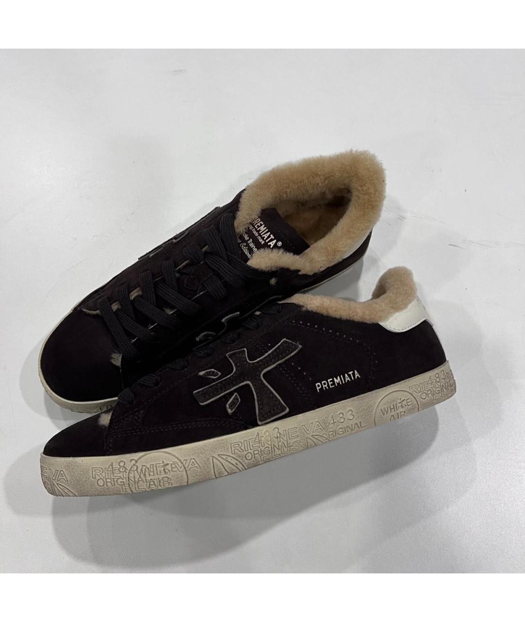 PREMIATA Коричневые замшевые кеды, фото 2