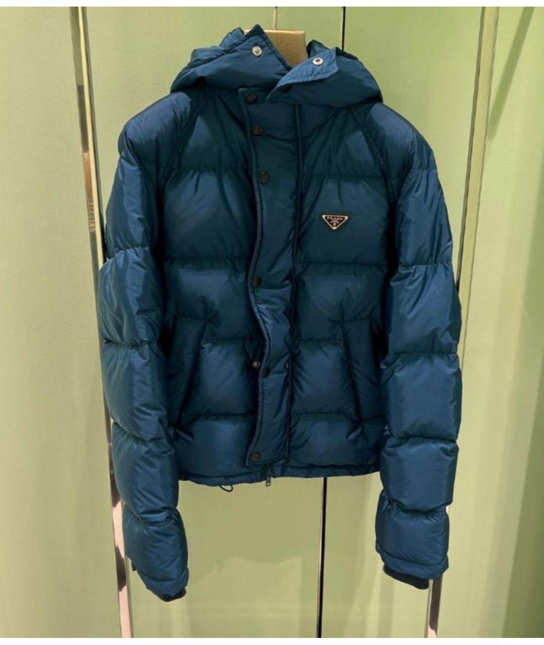 PRADA Синий полиэстеровый пуховик, фото 2