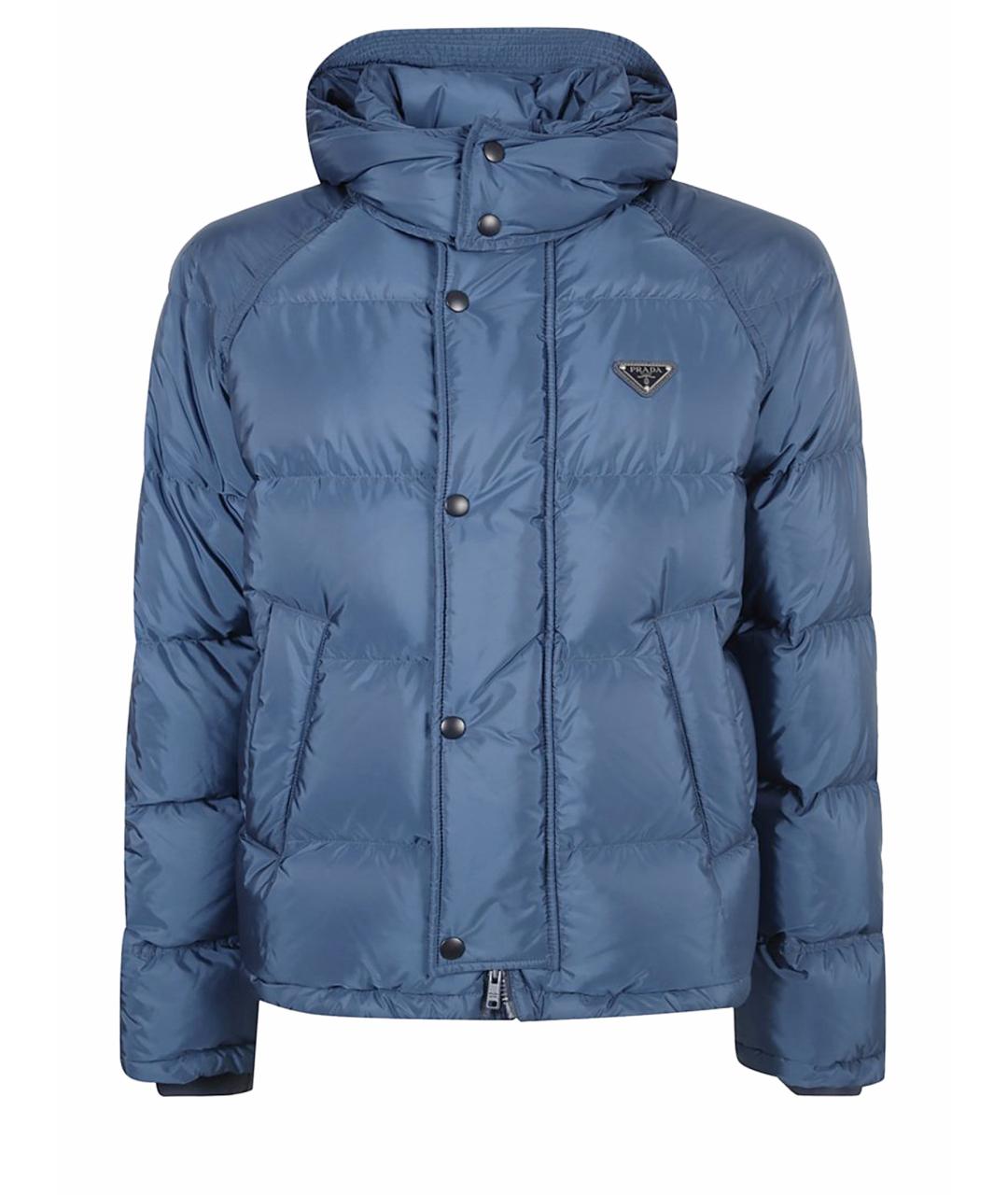 PRADA Синий полиэстеровый пуховик, фото 1