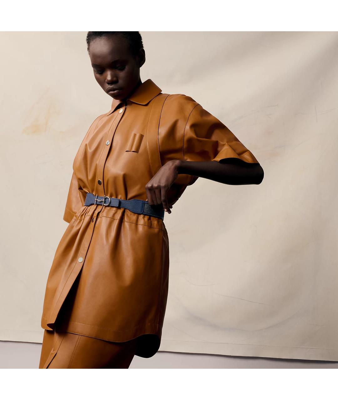 HERMES Коричневый кожаный ремень, фото 3