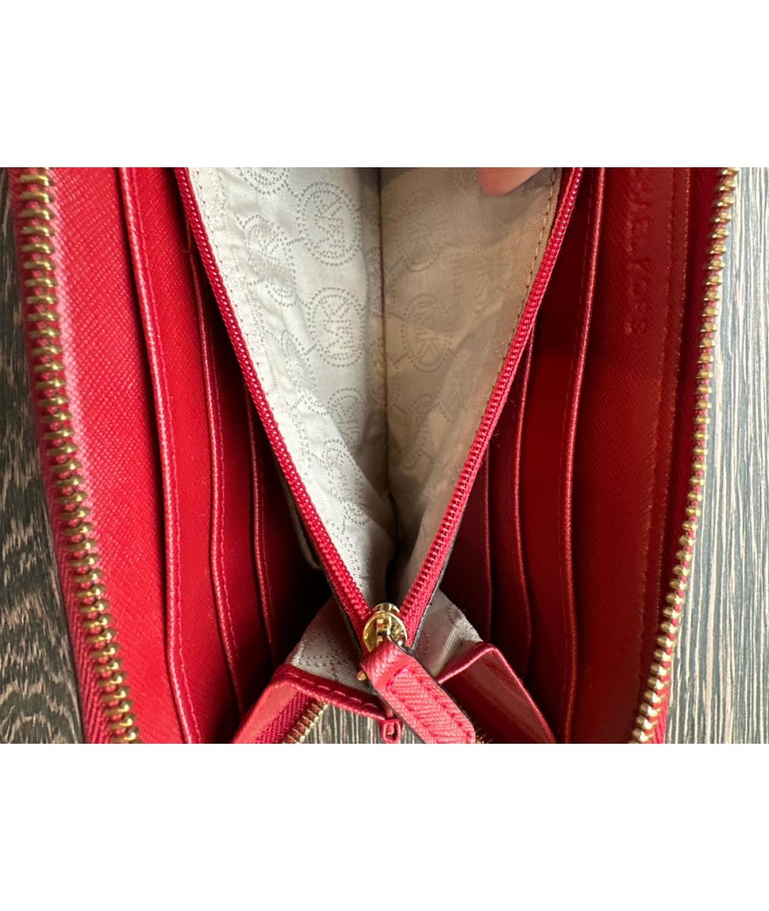 MICHAEL KORS Красный кожаный кошелек, фото 3