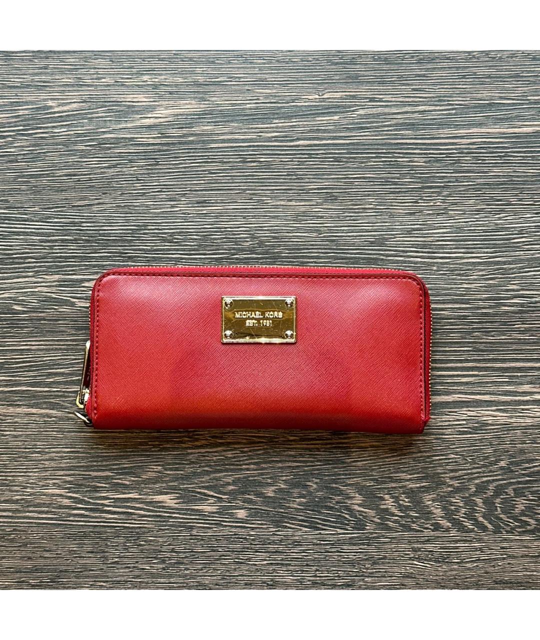 MICHAEL KORS Красный кожаный кошелек, фото 6